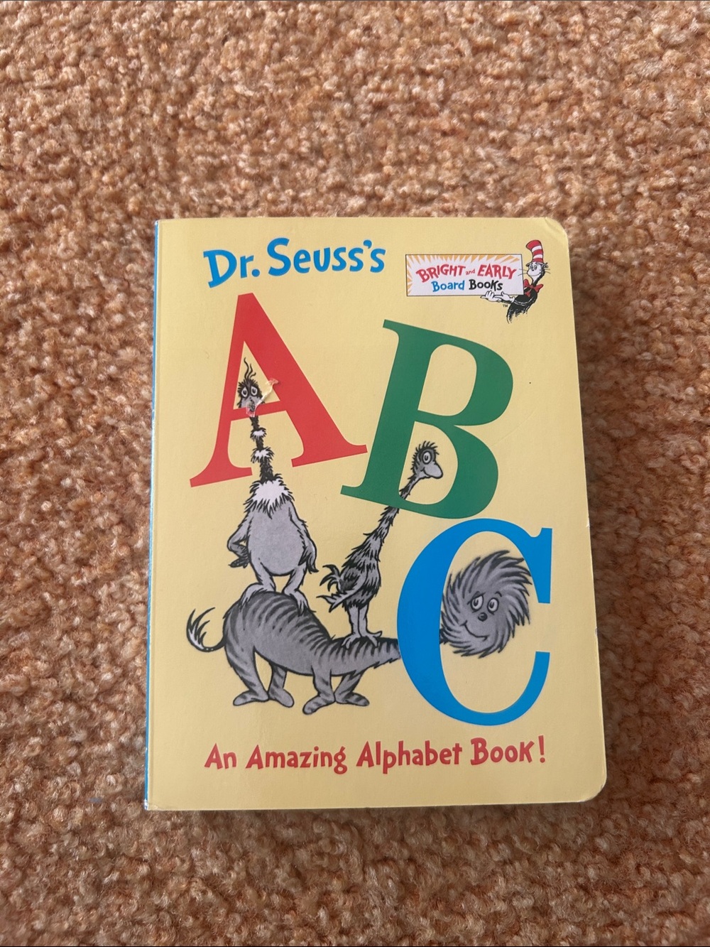 Dr. Seuss Yellow ABC Board Book with Red, Green & Blue Letters